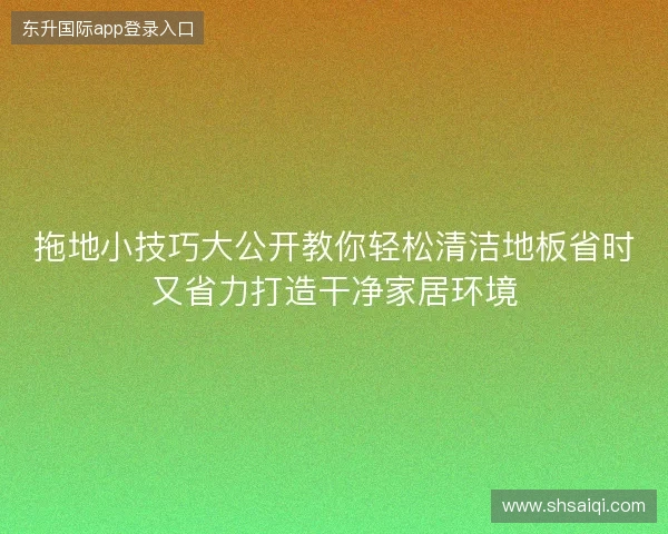 拖地小技巧大公开教你轻松清洁地板省时又省力打造干净家居环境 拖地小技巧大公开教你轻松清洁地板省时又省力打造干净家居环境